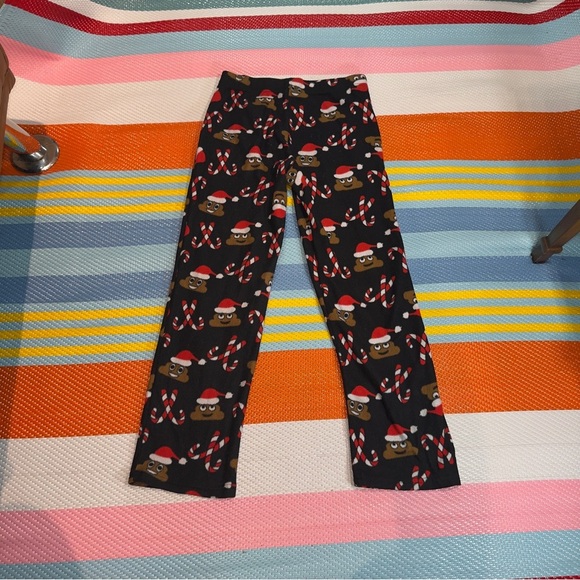 Candy Cane Poop Emoji Polar Fleece Sweatpants Women’s Size Small - Picture 2 of 3